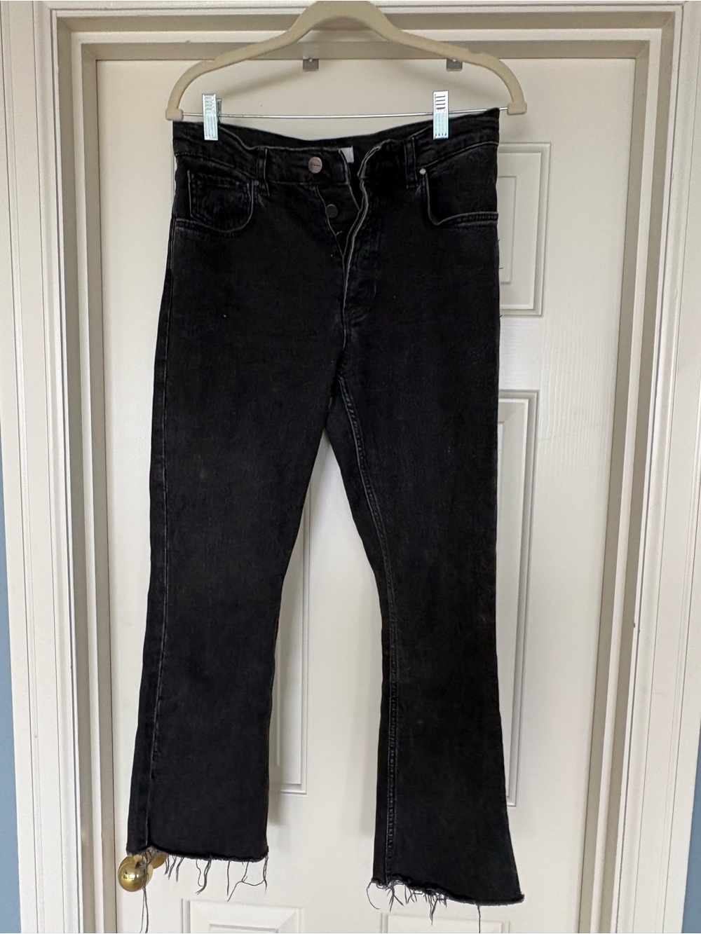 Anine Bing Black Denim Jeans with Logo Patch